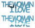 Custom-Buzz Word - THE WOMAN I LOVE Blue Sky