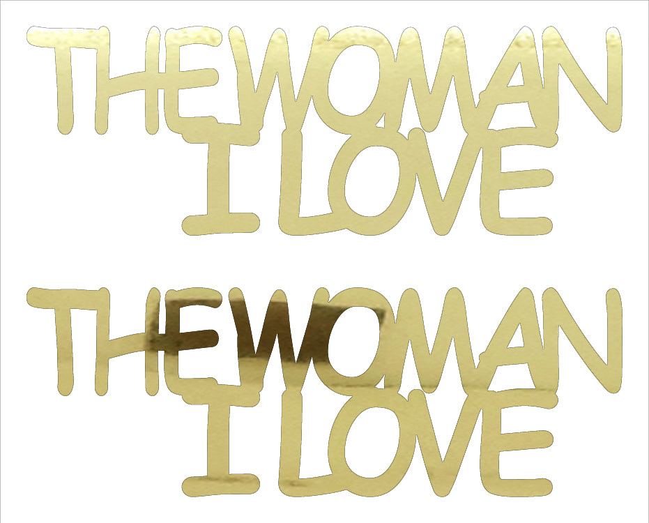 Custom-Buzz Word - THE WOMAN I LOVE Gold