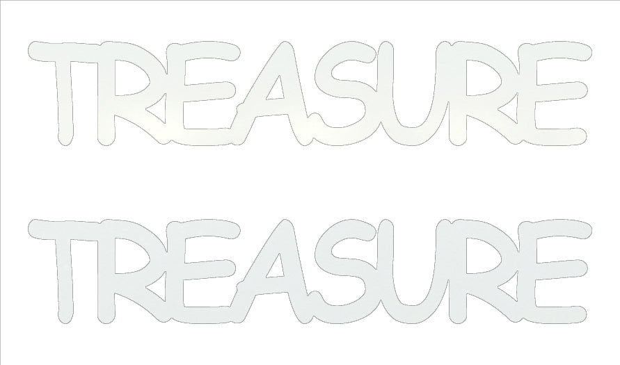 Custom-Buzz Word - TREASURE White