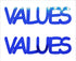 Custom-Buzz Word - VALUES Blue Royal