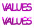 Custom-Buzz Word - VALUES Fuchsia