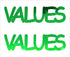 Custom-Buzz Word - VALUES Green