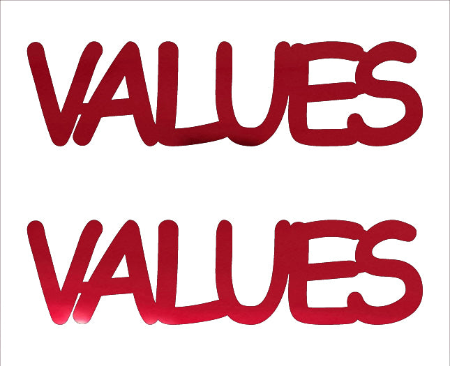 Custom-Buzz Word - VALUES Red