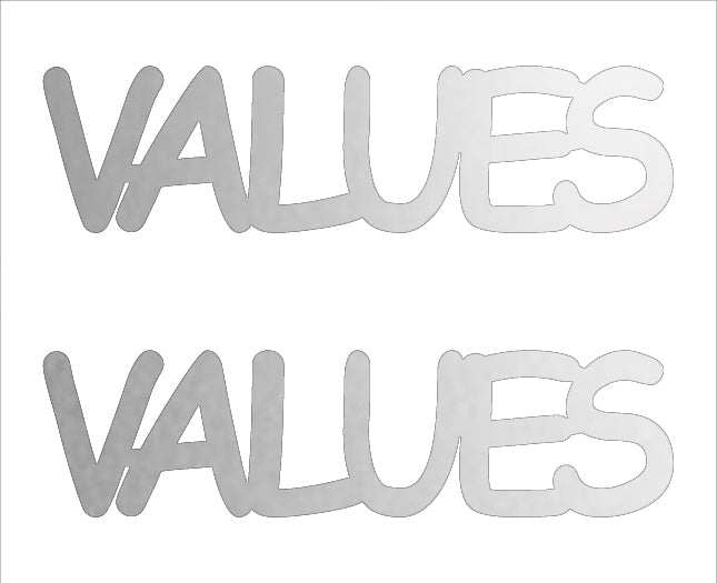 Custom-Buzz Word - VALUES Silver