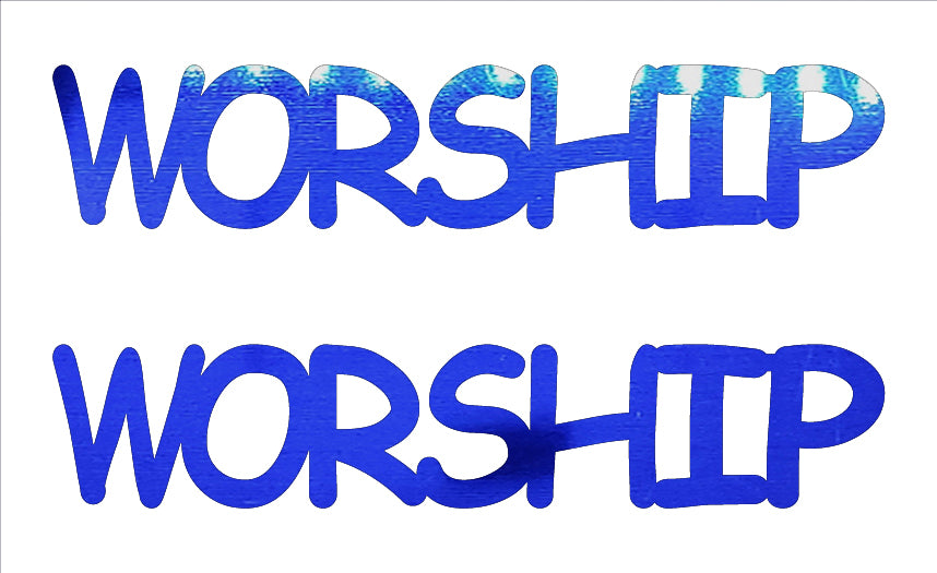 Custom-Buzz Word - WORSHIP Blue Royal