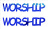 Custom-Buzz Word - WORSHIP Blue Royal