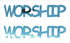 Custom-Buzz Word - WORSHIP Blue Sky