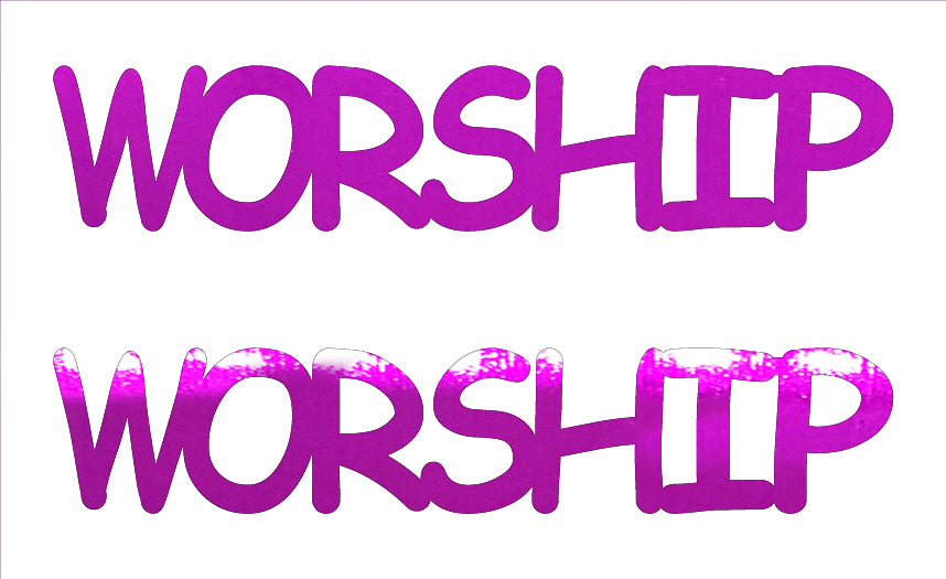 Custom-Buzz Word - WORSHIP Fuchsia