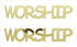 Custom-Buzz Word - WORSHIP Gold