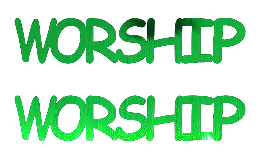 Custom-Buzz Word - WORSHIP Green