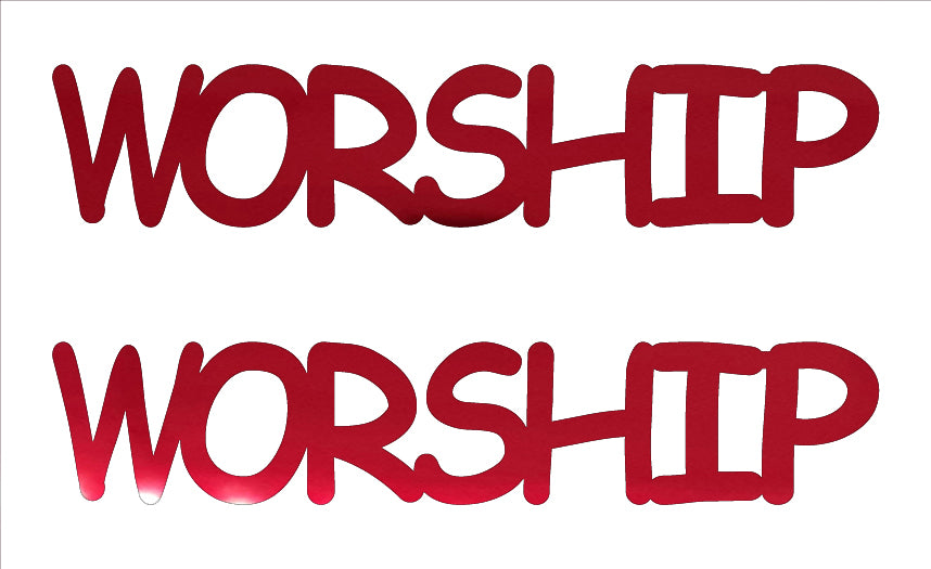 Custom-Buzz Word - WORSHIP Red