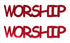 Custom-Buzz Word - WORSHIP Red