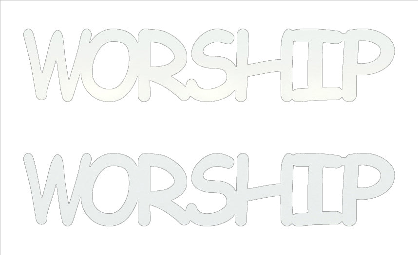 Custom-Buzz Word - WORSHIP White