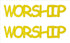 Custom-Buzz Word - WORSHIP Yellow Paper