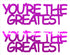 Custom-Buzz Word - YOU'RE THE GREATEST Fuchsia