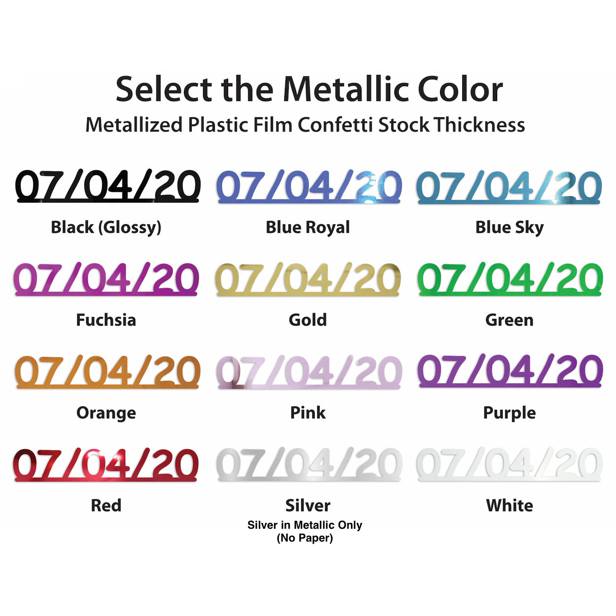 Month Day Pick a Color Metallic