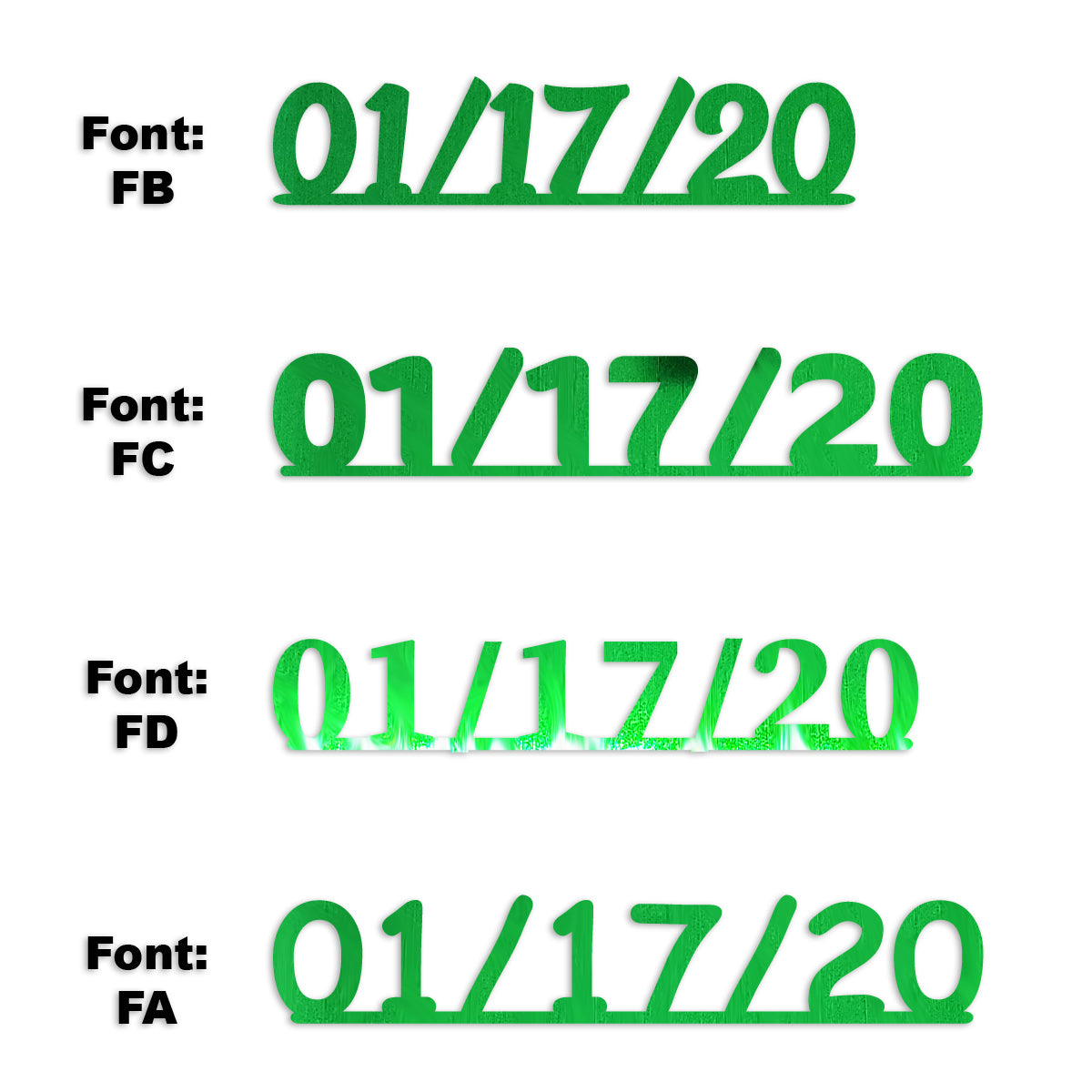 Custom-Fetti Date - 01/17/24 or 01/17/25  Green