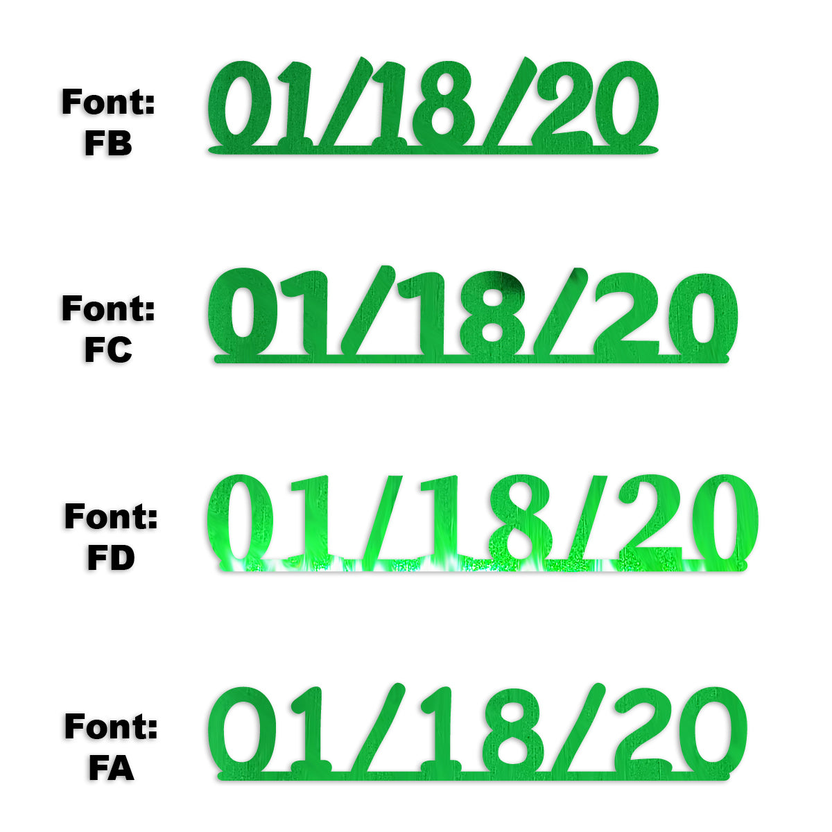 Custom-Fetti Date - 01/18/24 or 01/18/25  Green