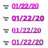 Custom-Fetti Date - 01/22/24 or 01/22/25  Fuchsia