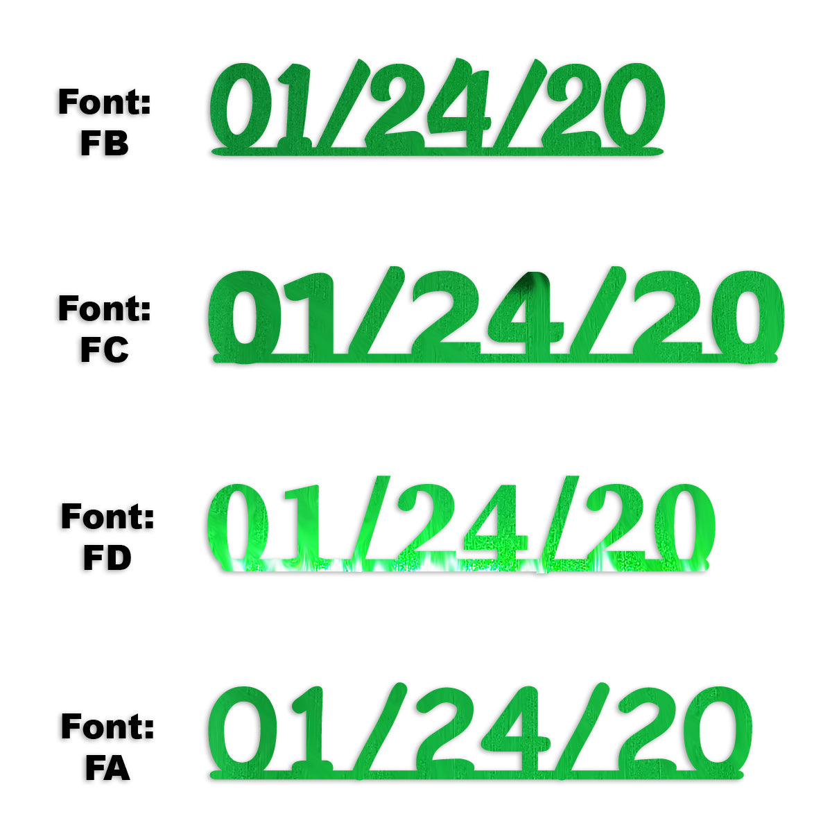 Custom-Fetti Date - 01/24/24 or 01/24/25  Green