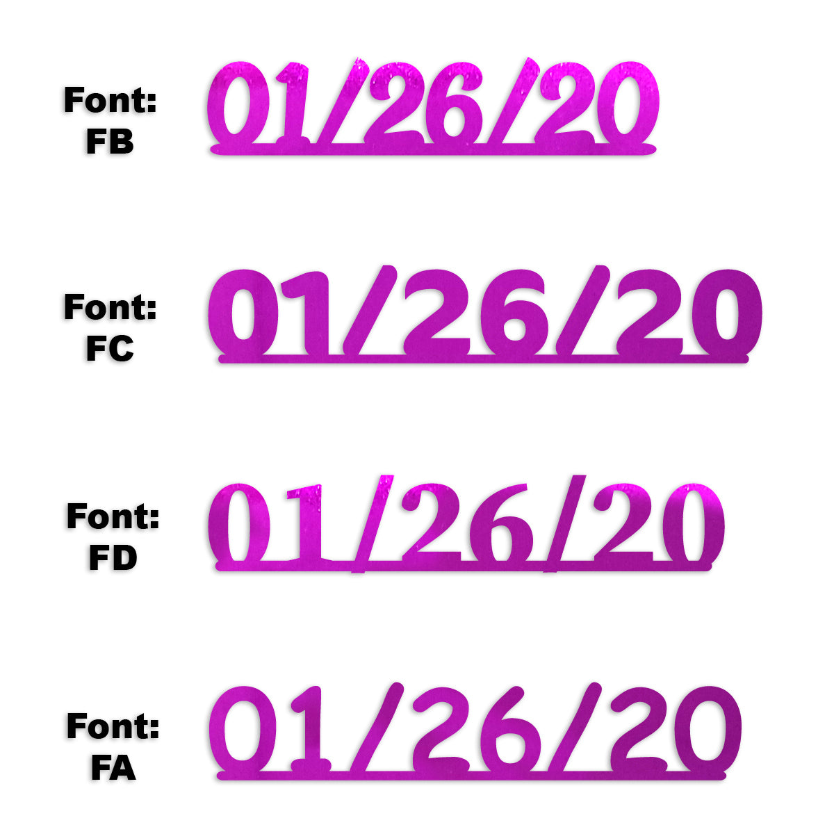 Custom-Fetti Date - 01/26/24 or 01/26/25  Fuchsia