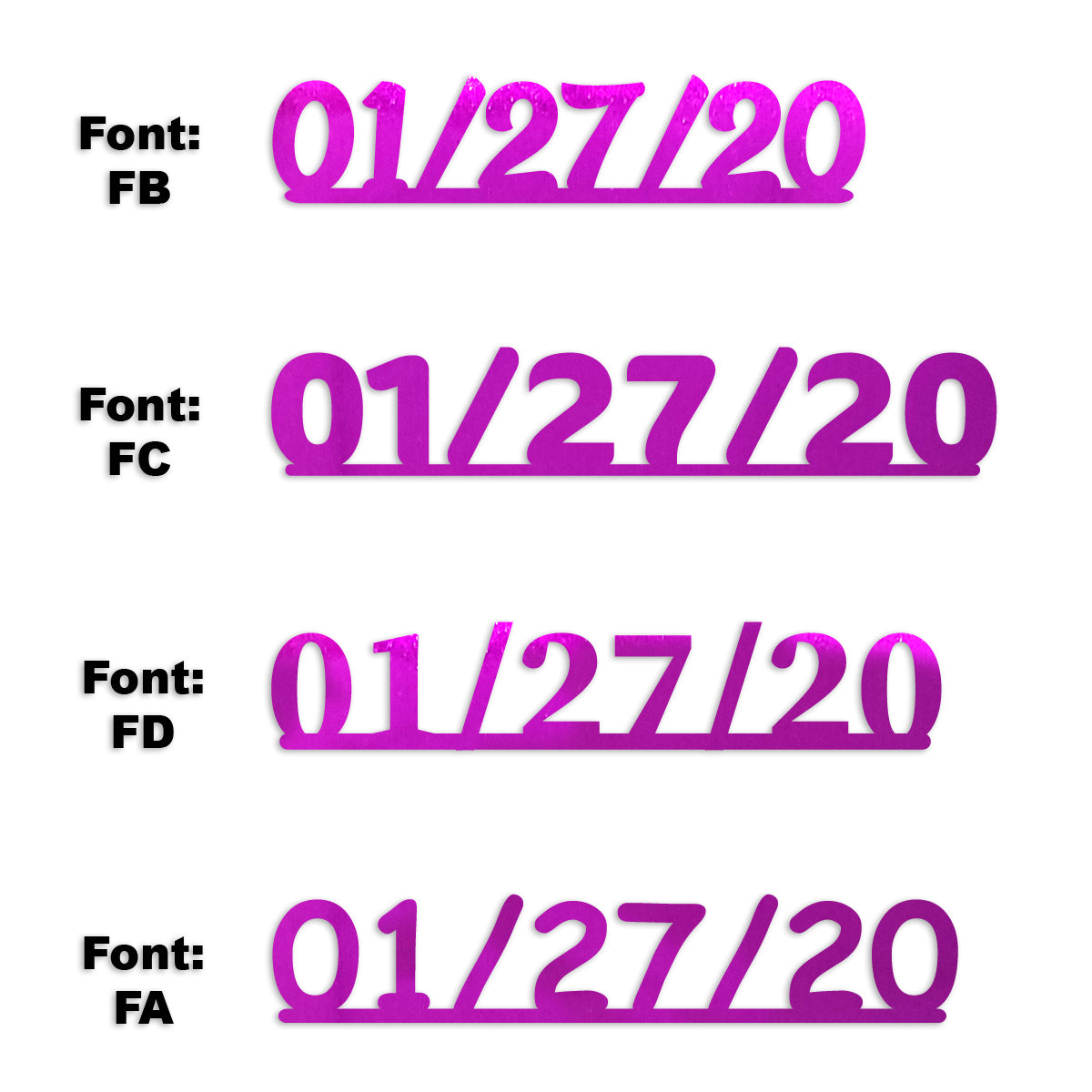 Custom-Fetti Date - 01/27/24 or 01/27/25  Fuchsia