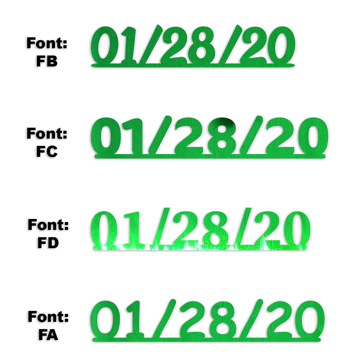 Custom-Fetti Date - 01/28/24 or 01/28/25  Green