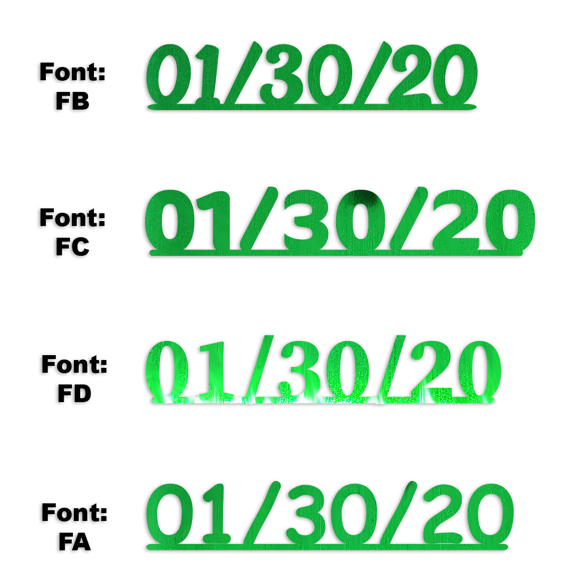 Custom-Fetti Date - 01/30/24 or 01/30/25  Green