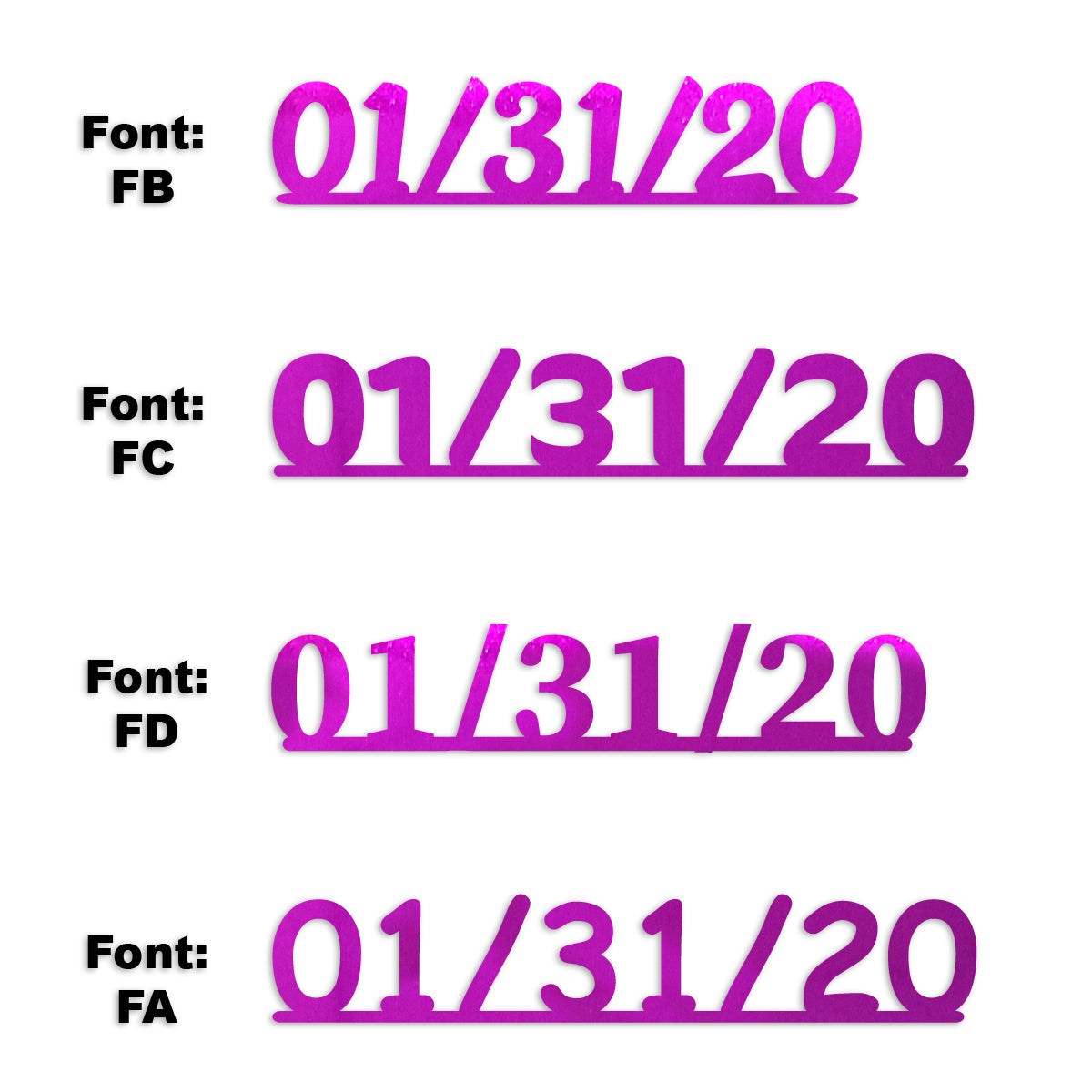 Custom-Fetti Date - 01/31/24 or 01/31/25  Fuchsia