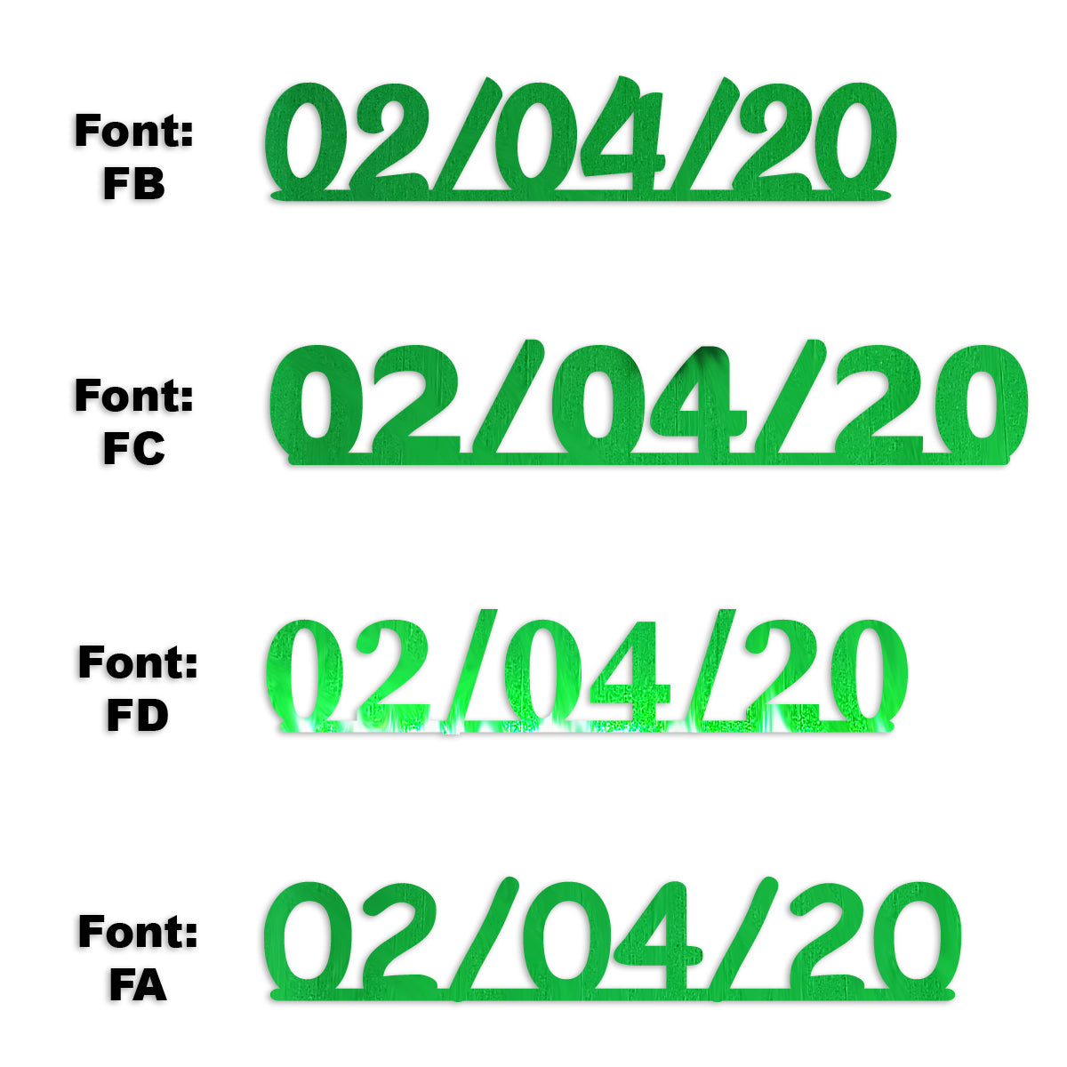 Custom-Fetti Date - 02/04/24 or 02/04/25  Green