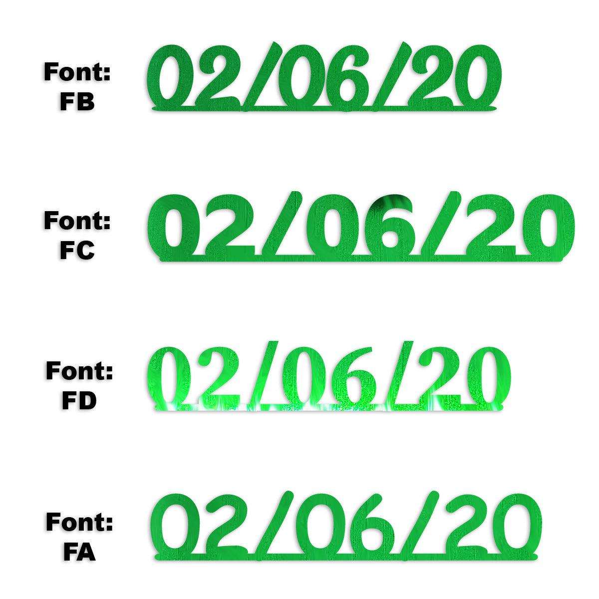 Custom-Fetti Date - 02/06/24 or 02/06/25  Green