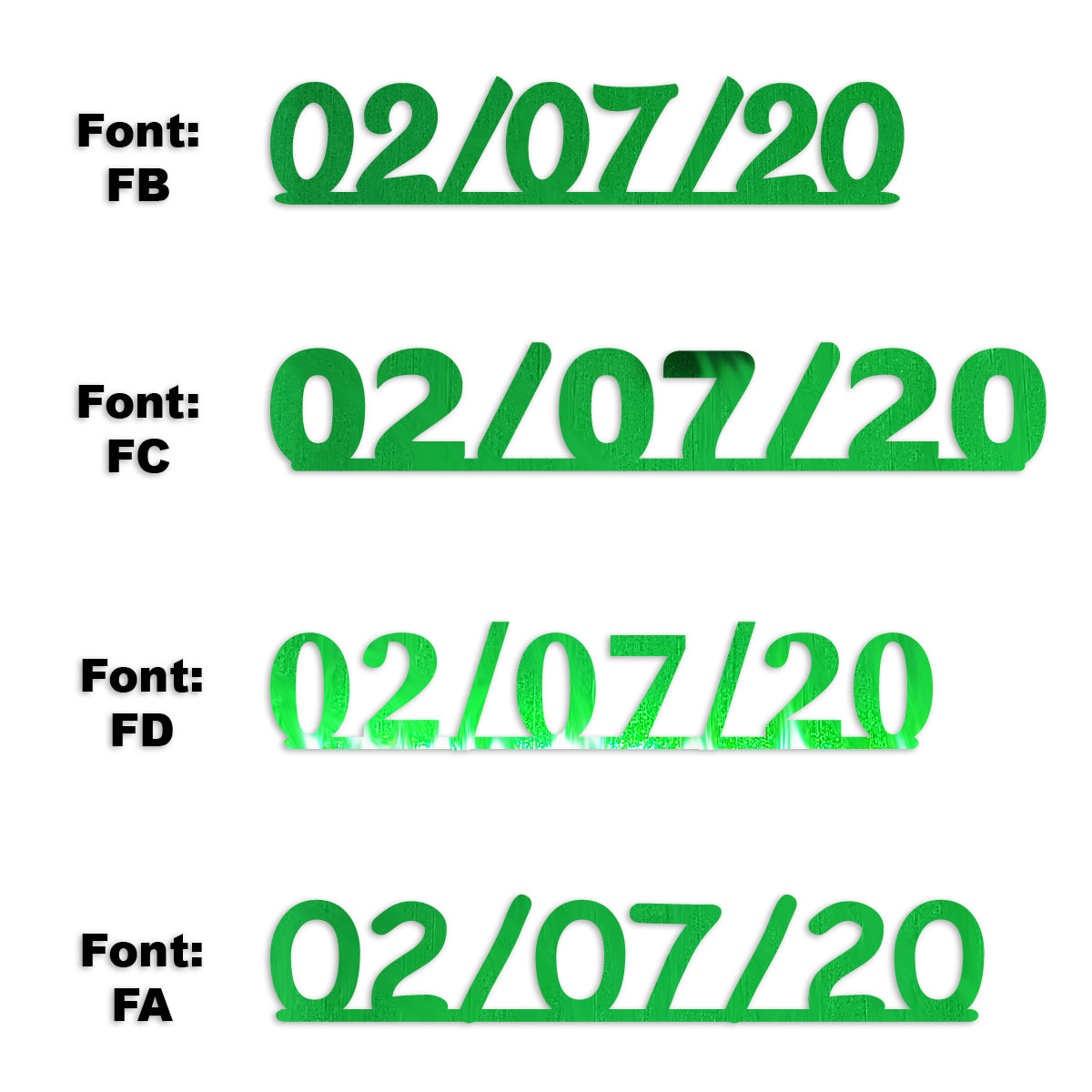 Custom-Fetti Date - 02/07/24 or 02/07/25  Green