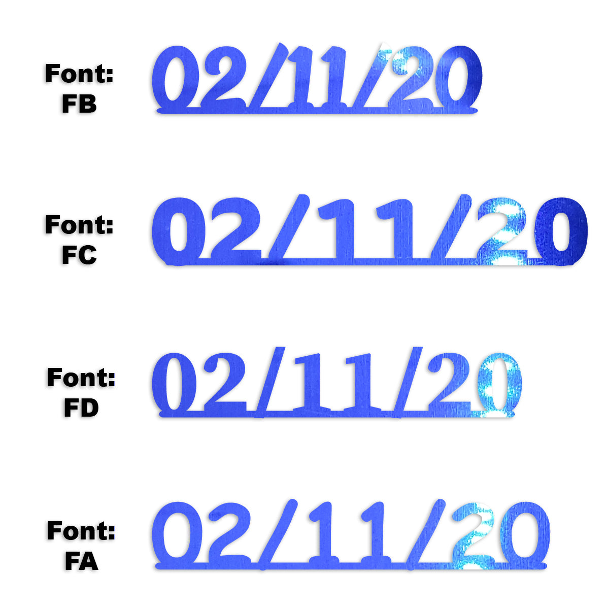 Custom-Fetti Date - 02/11/24 or 02/11/25  Blue Royal