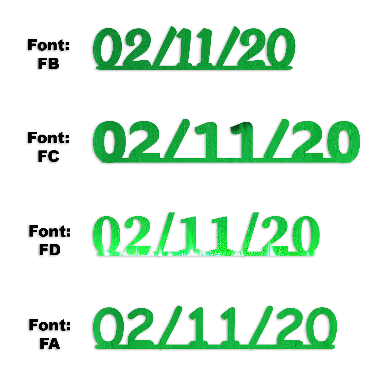 Custom-Fetti Date - 02/11/24 or 02/11/25  Green