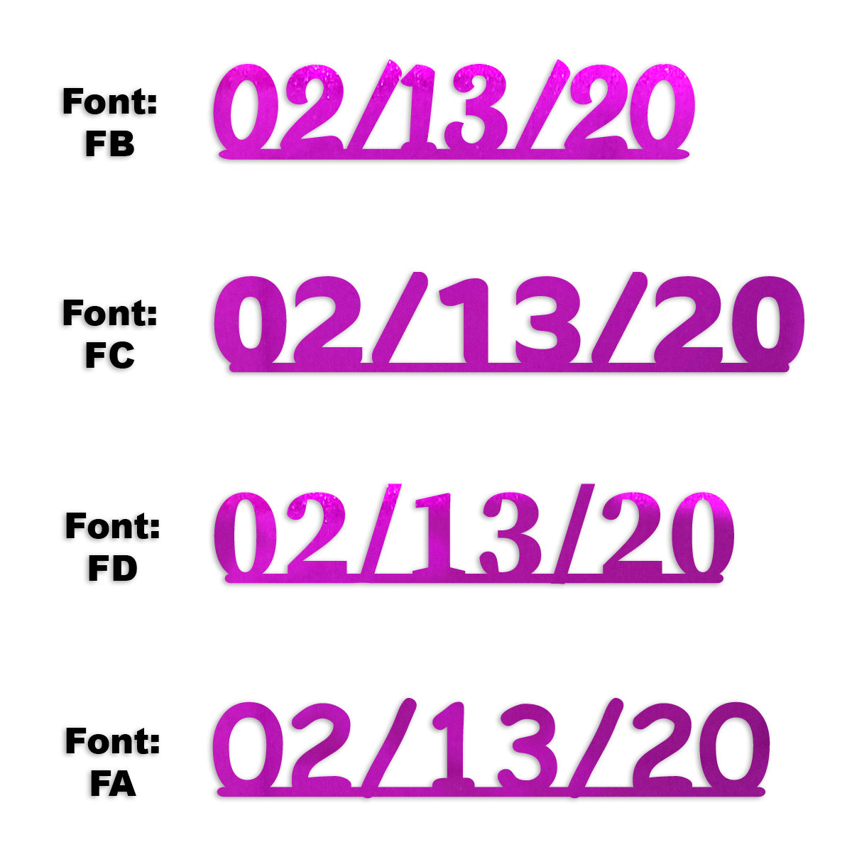 Custom-Fetti Date - 02/13/24 or 02/13/25  Fuchsia