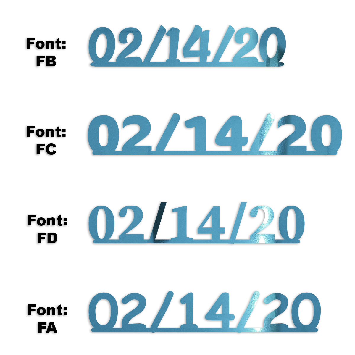 Custom-Fetti Date - 02/14/24 or 02/14/25  Blue Sky