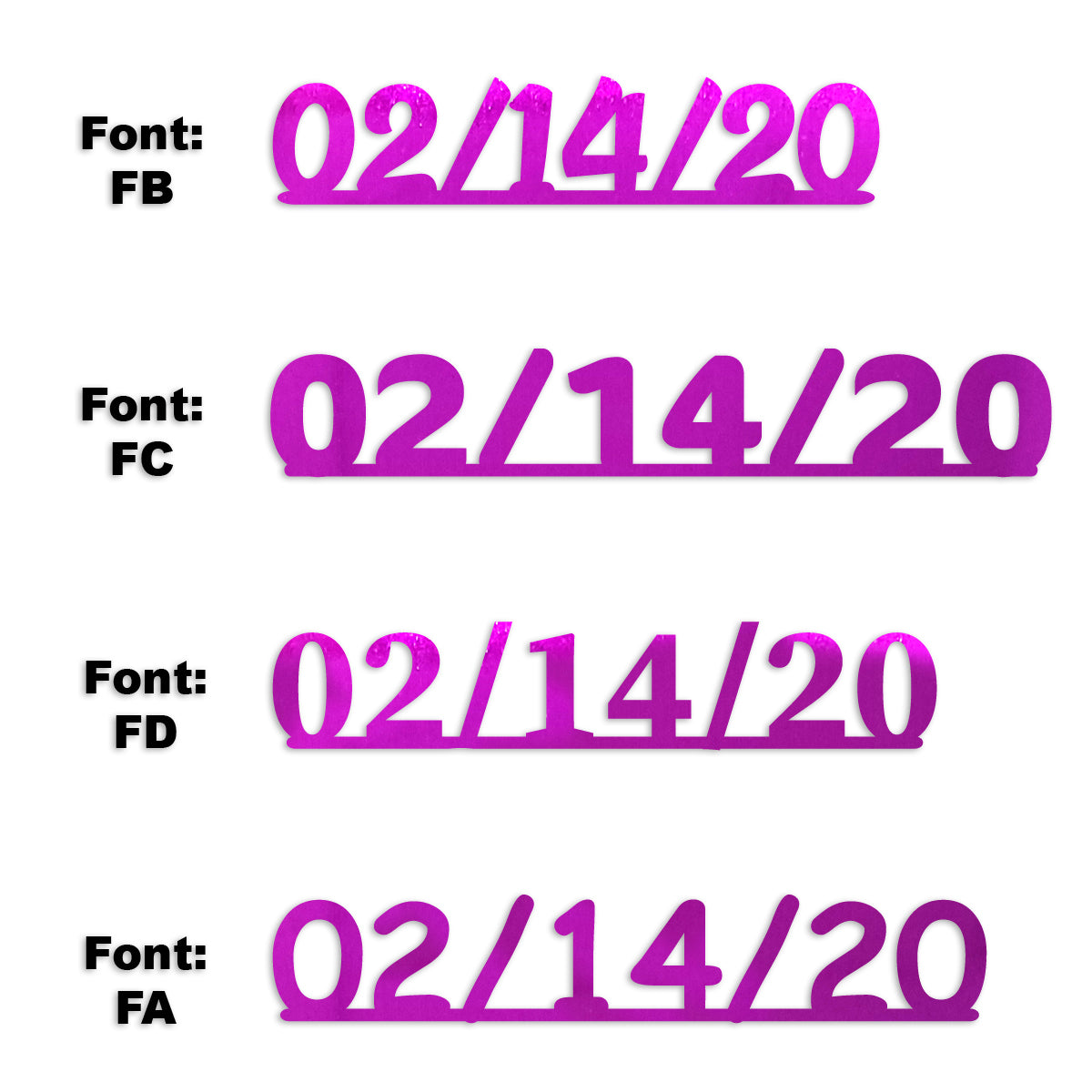 Custom-Fetti Date - 02/14/24 or 02/14/25  Fuchsia