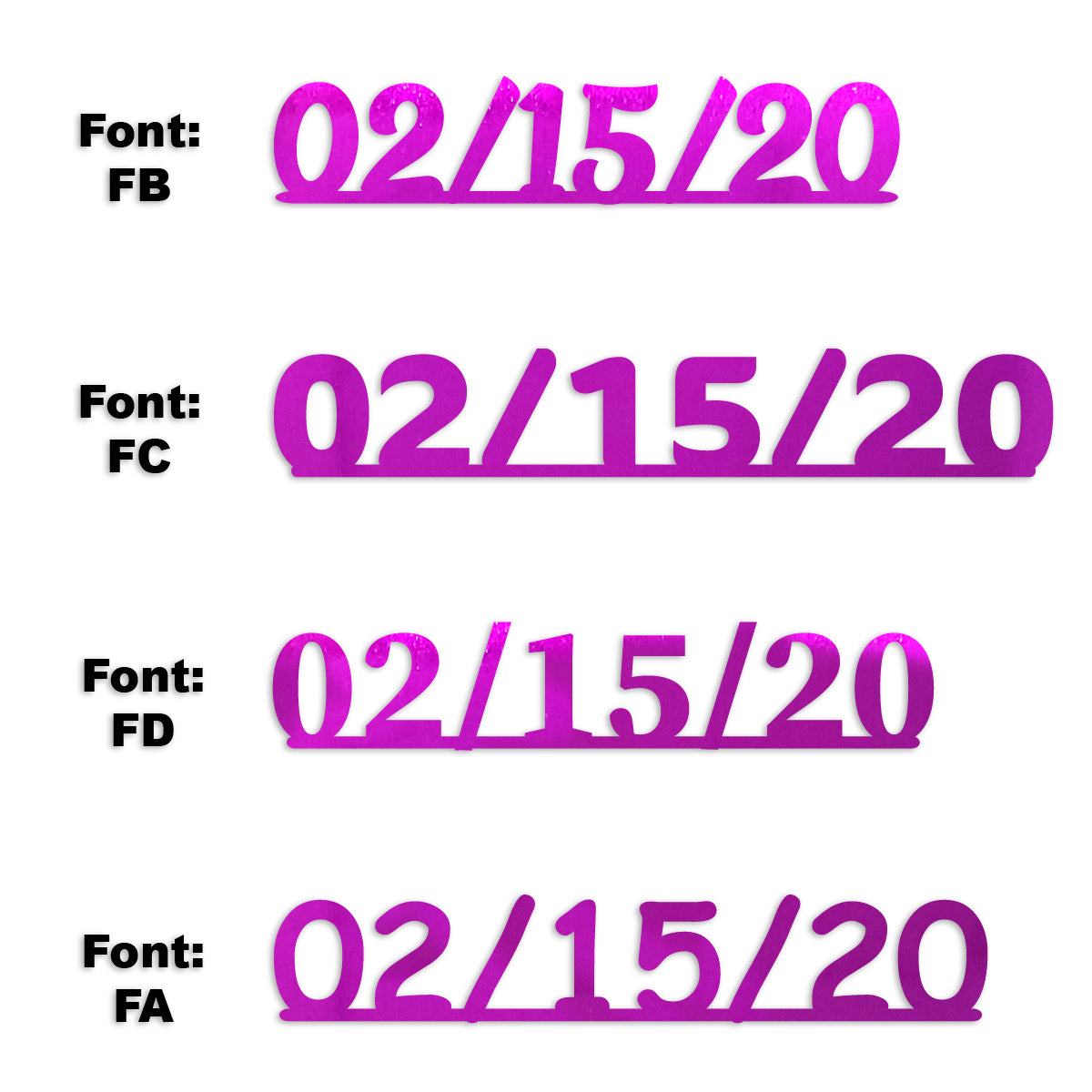 Custom-Fetti Date - 02/15/24 or 02/15/25  Fuchsia