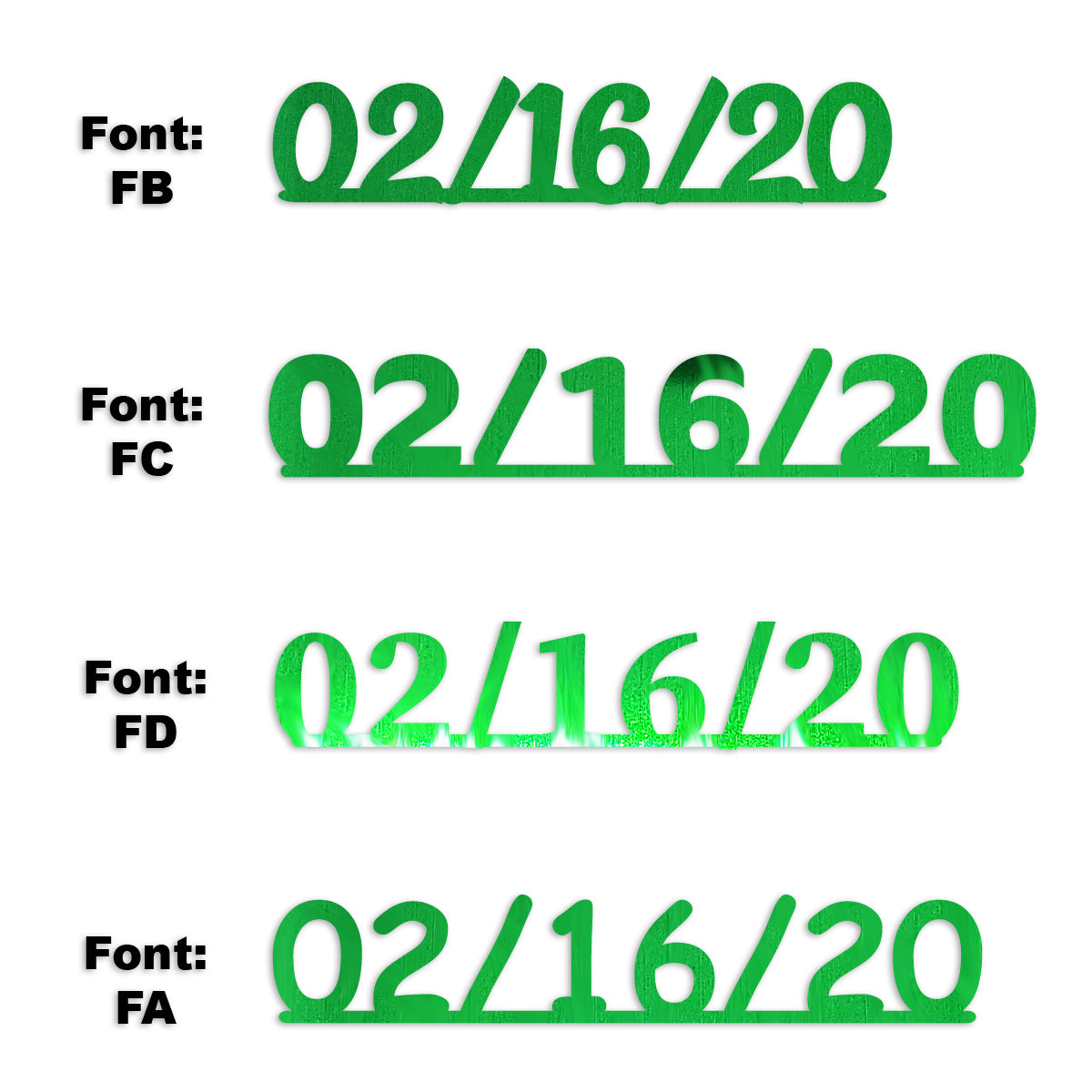 Custom-Fetti Date - 02/16/24 or 02/16/25  Green