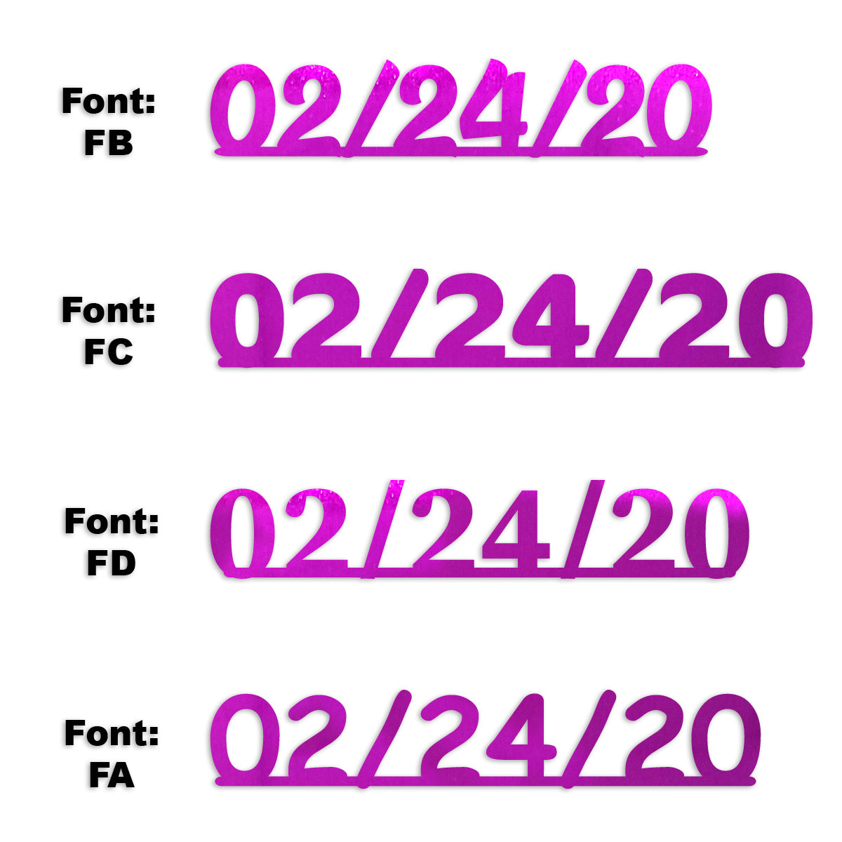 Custom-Fetti Date - 02/24/24 or 02/24/25  Fuchsia