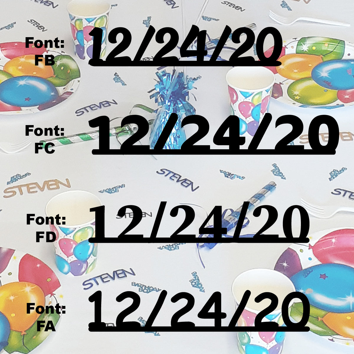 Custom-Fetti Date - 12/24/24 or 12/24/25  Black