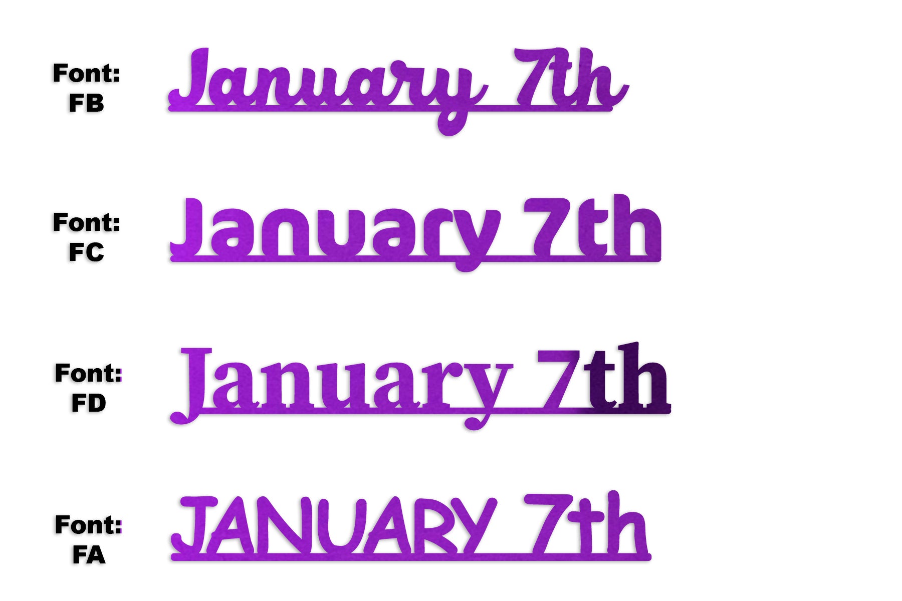 Custom-Fetti Date - JANUARY 7th Purple