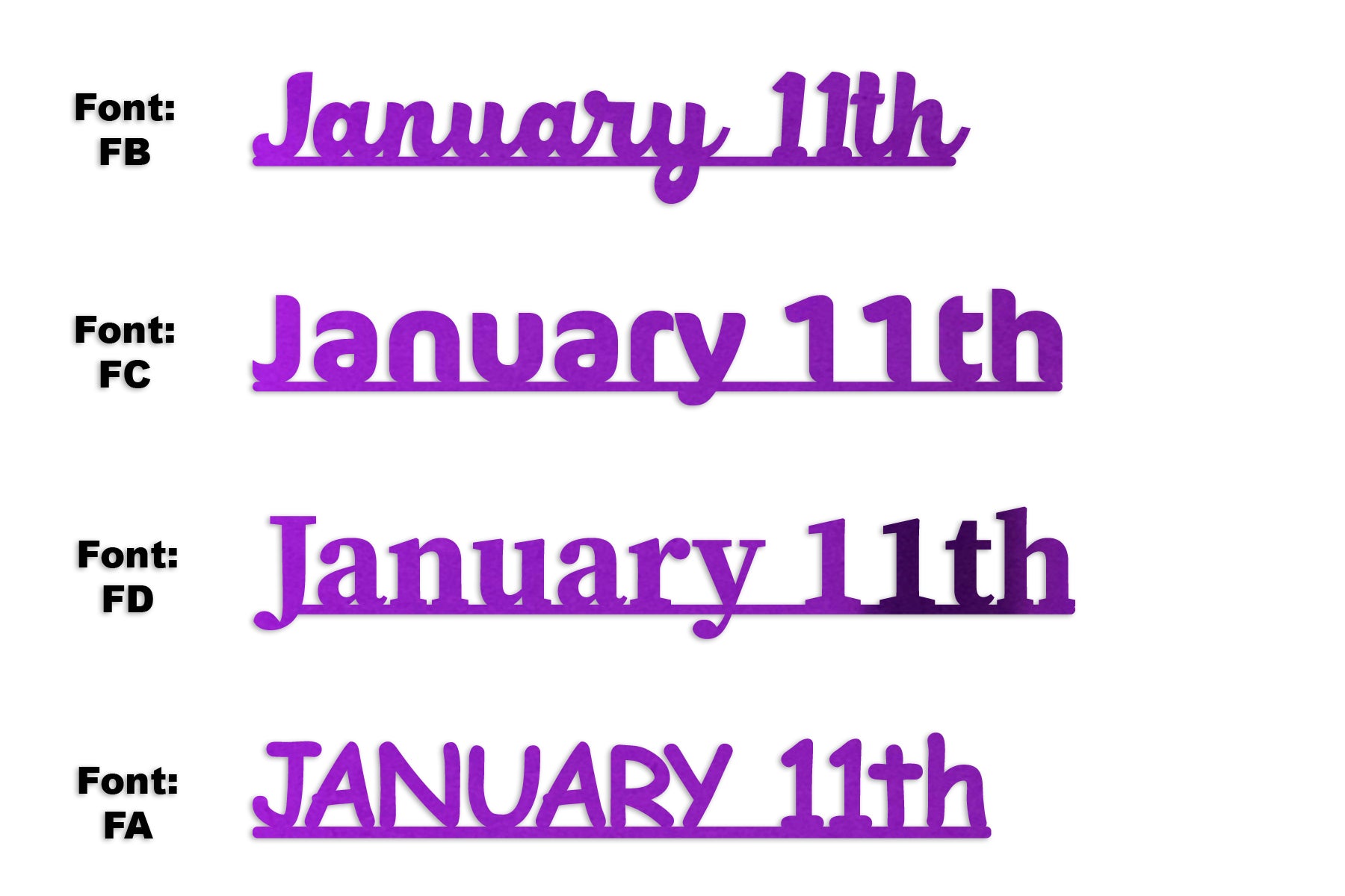 Custom-Fetti Date - JANUARY 11th Purple