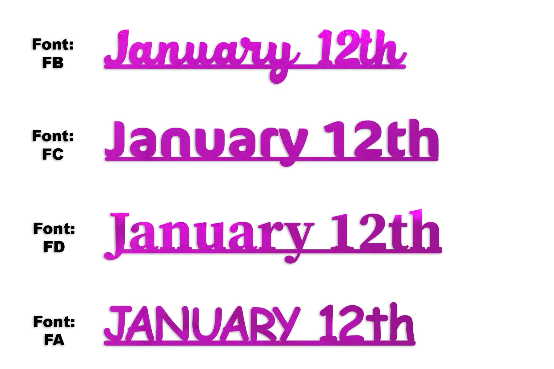 Custom-Fetti Date - JANUARY 12th Fuchsia