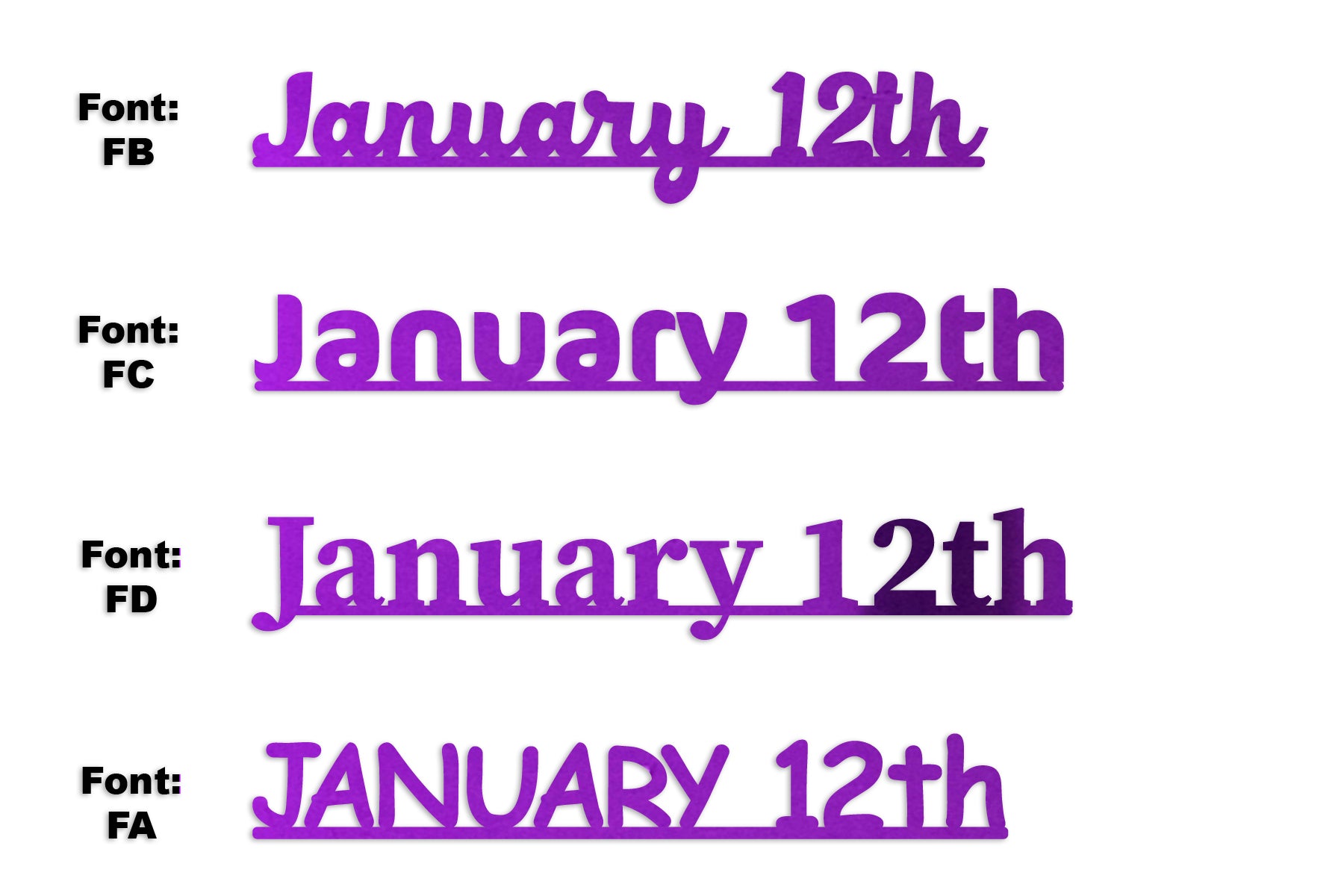 Custom-Fetti Date - JANUARY 12th Purple