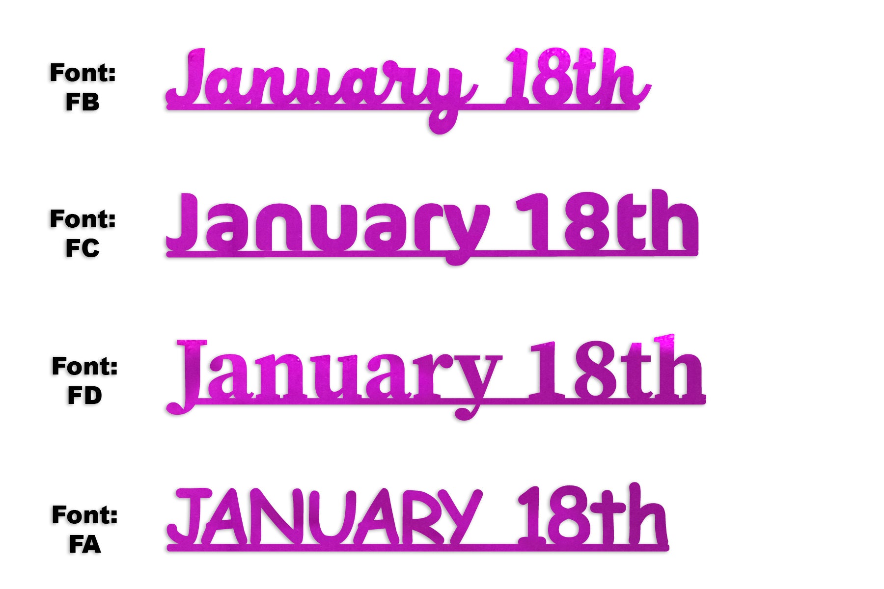 Custom-Fetti Date - JANUARY 18th Fuchsia