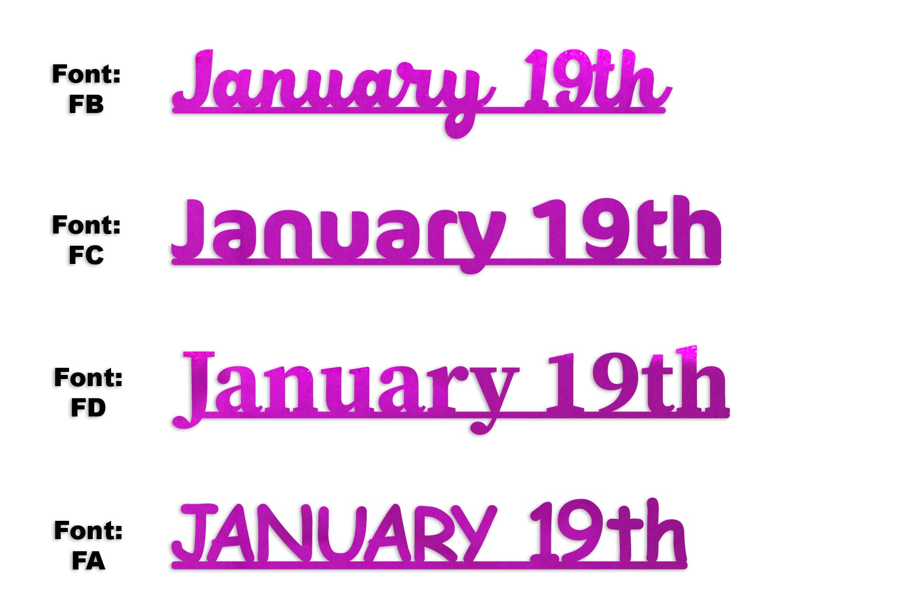 Custom-Fetti Date - JANUARY 19th Fuchsia