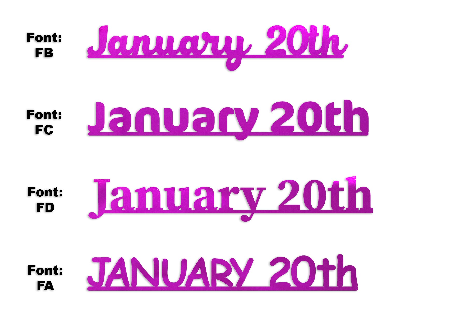 Custom-Fetti Date - JANUARY 20th Fuchsia