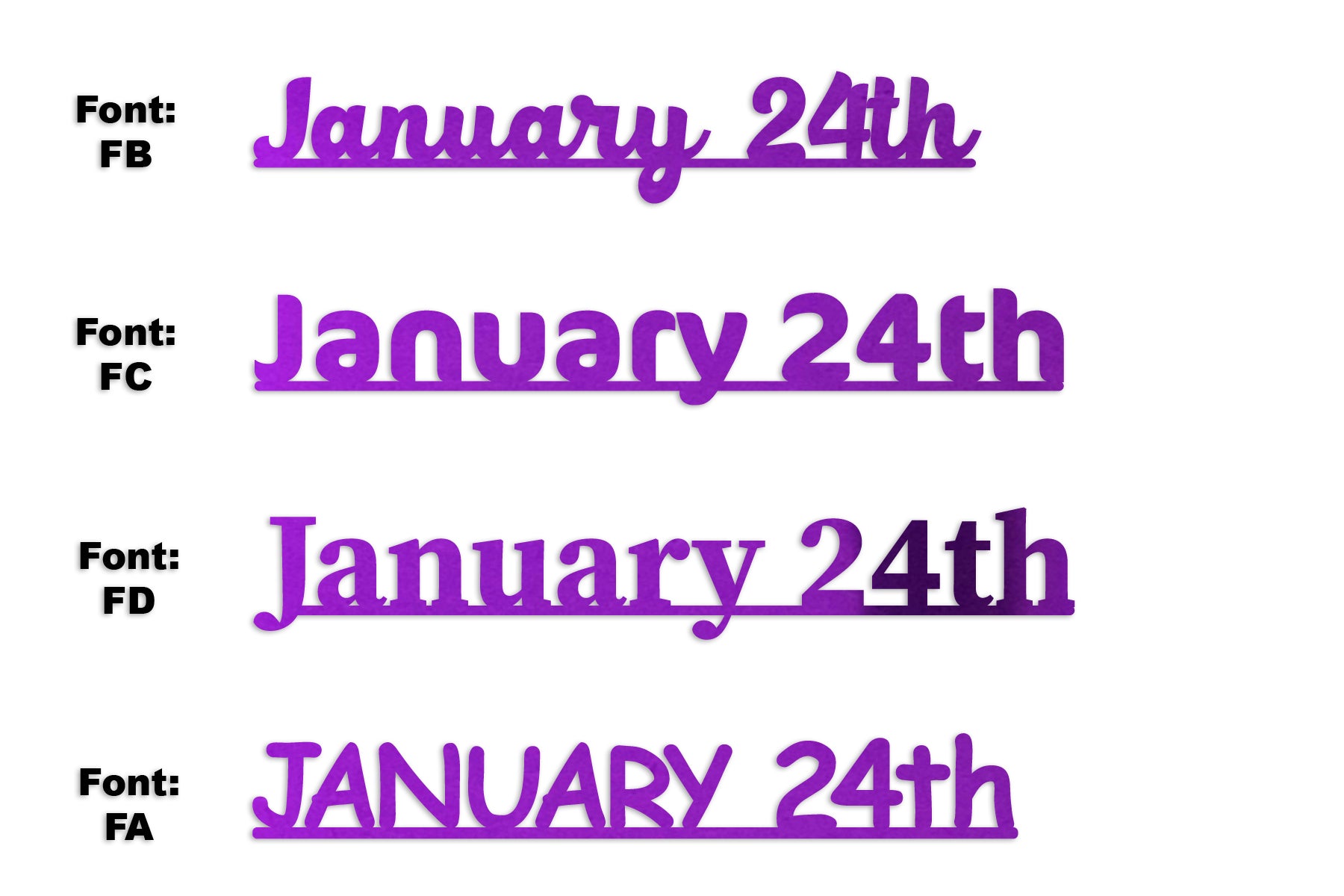 Custom-Fetti Date - JANUARY 24th Purple