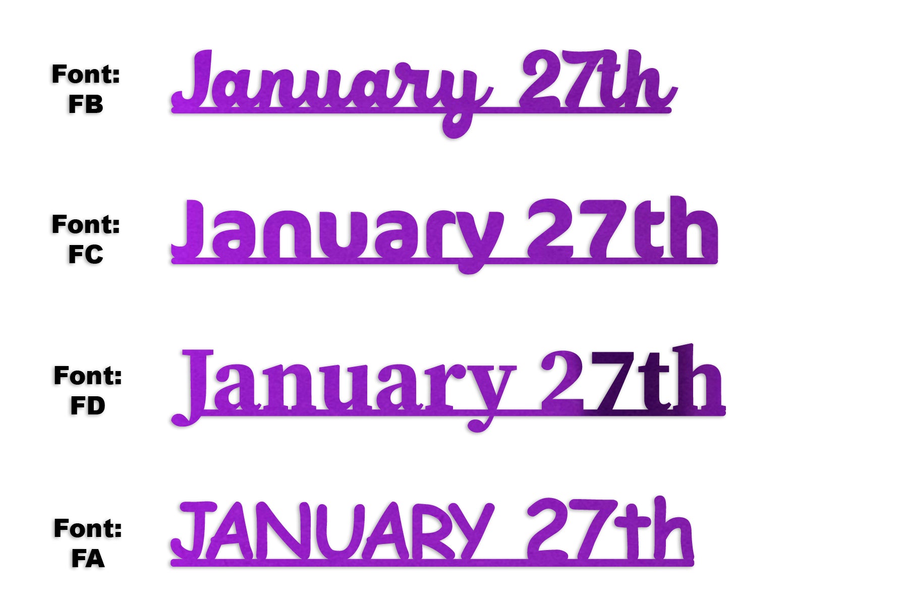 Custom-Fetti Date - JANUARY 27th Purple